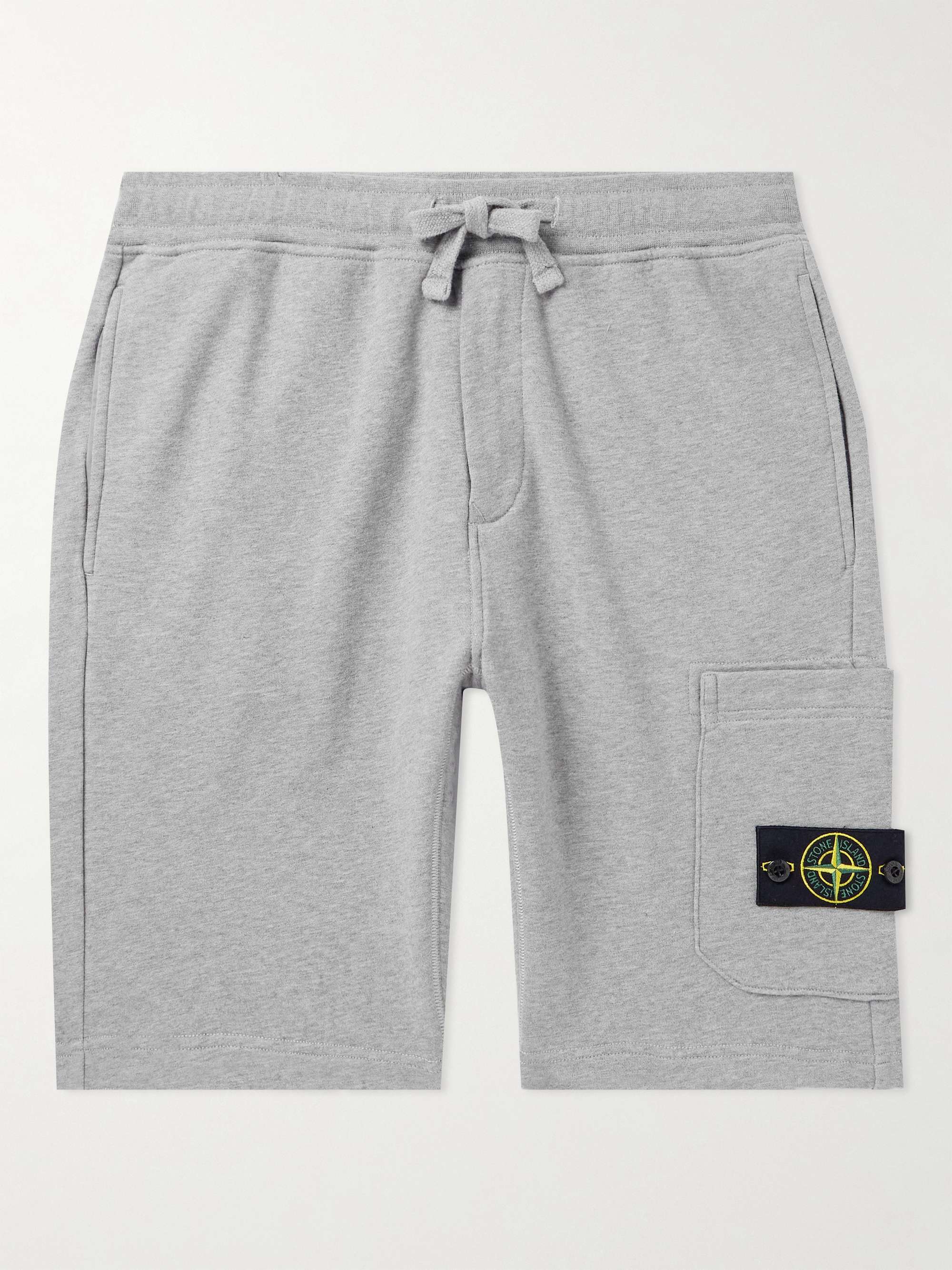 Straight-Leg Logo-Appliquéd Garment-Dyed Cotton-Jersey Shorts