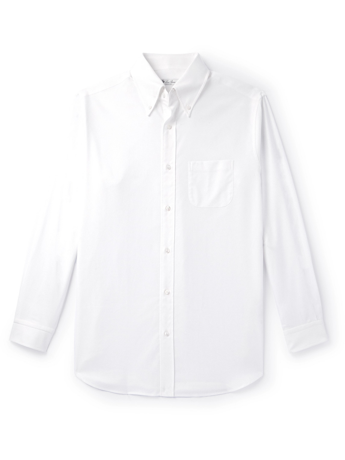 Loro Piana Button-down Collar Cotton Oxford Shirt In White