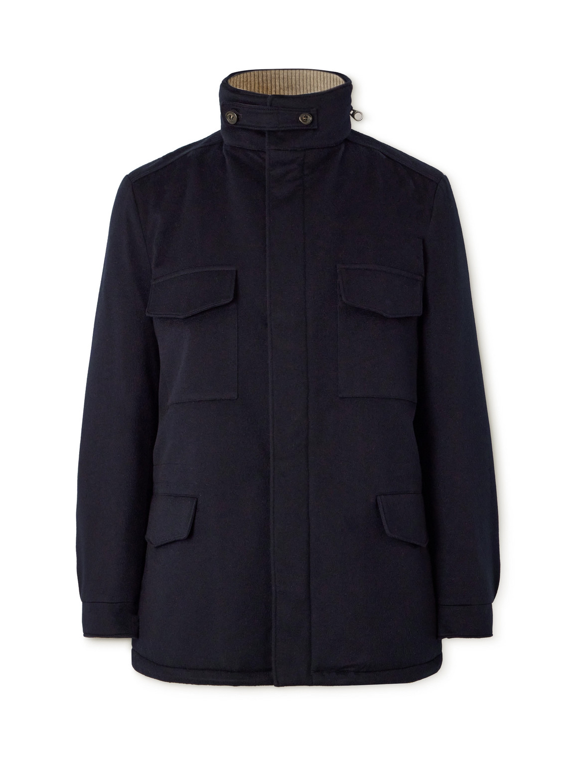 Loro Piana Traveller Storm System® Cashmere Hooded Field Jacket In Blue