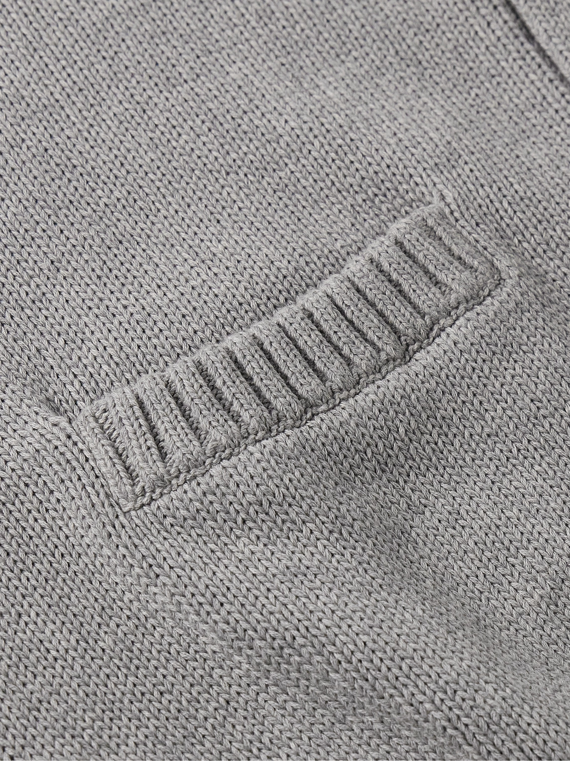 Shop Brunello Cucinelli Shawl-collar Ribbed Cotton Cardigan In Gray