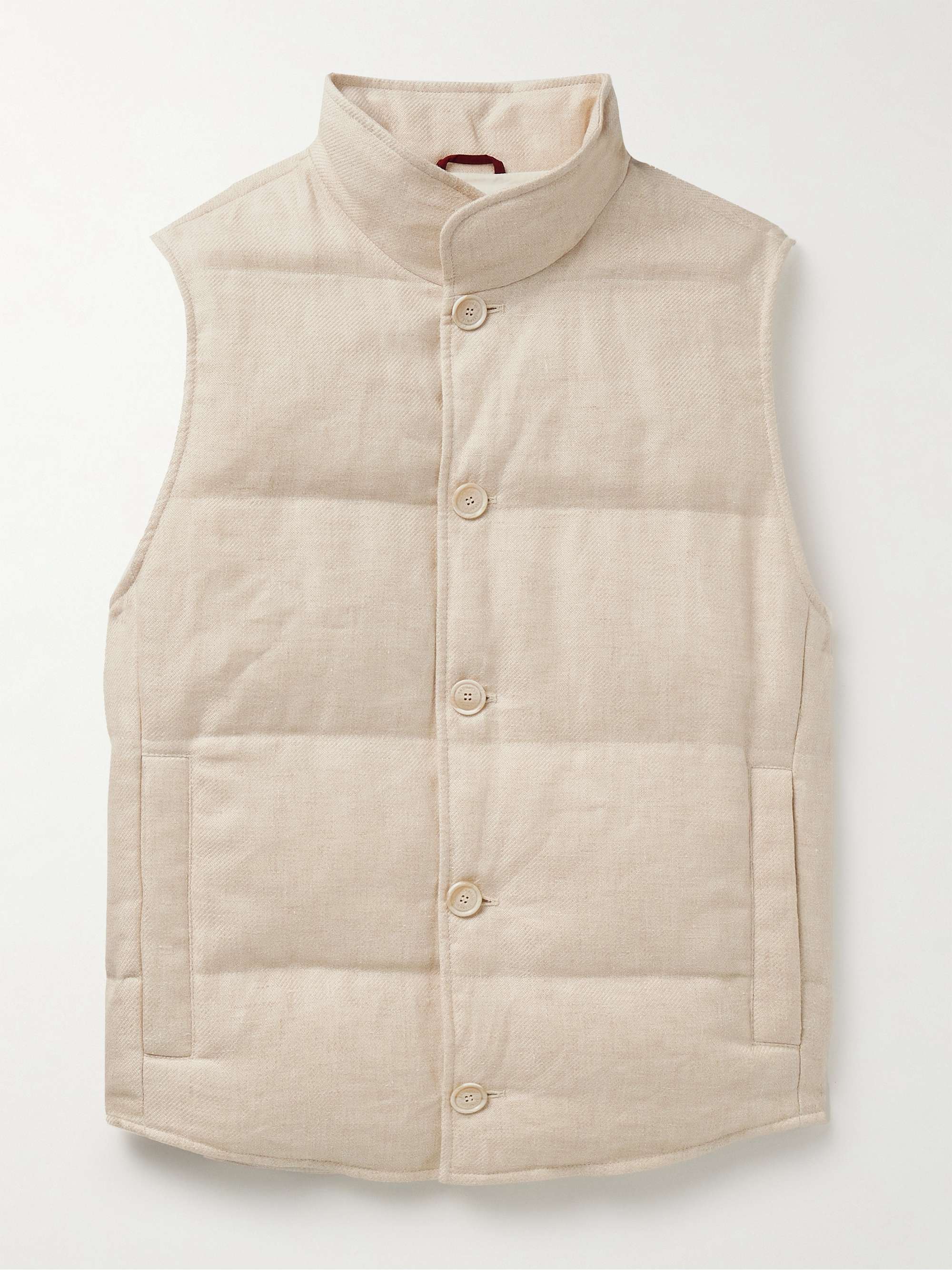 BRUNELLO CUCINELLI Slim-Fit Quilted Padded Linen, Wool and Silk-Blend Twill  Gilet for Men | MR PORTER