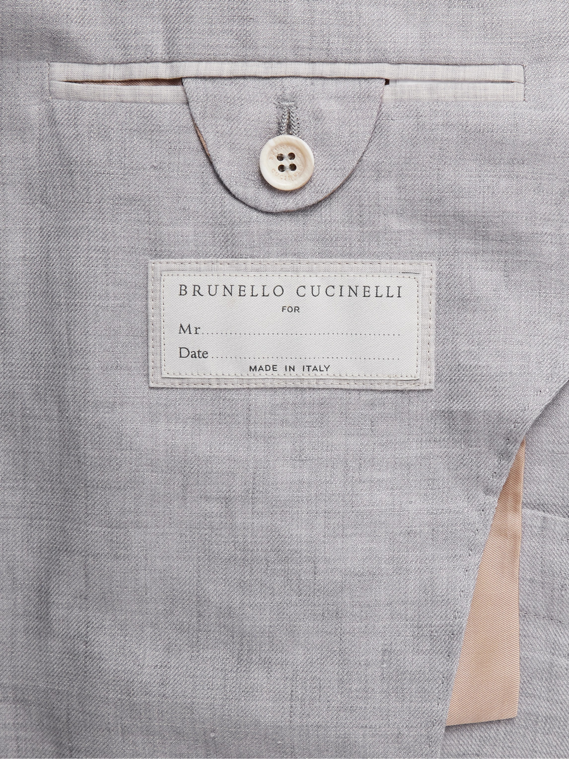 Shop Brunello Cucinelli Slim-fit Linen Suit Jacket In Gray