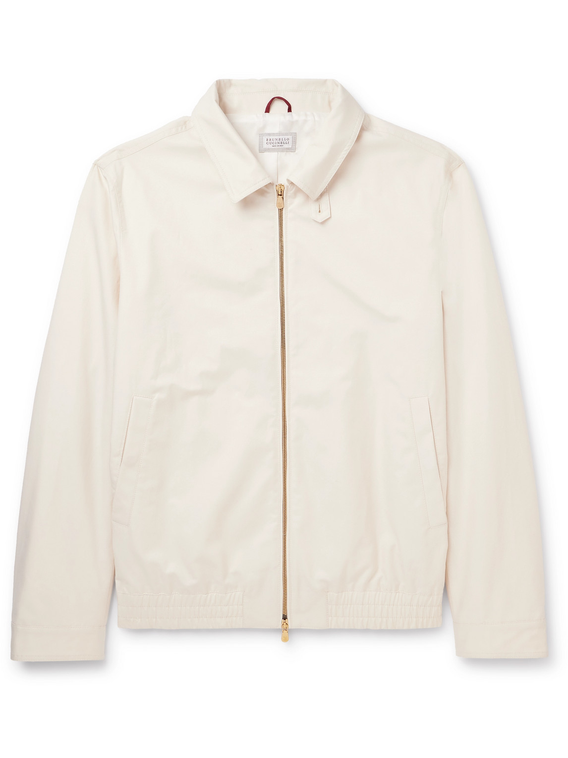 Brunello Cucinelli Cotton-blend Twill Harrington Jacket In Neutrals