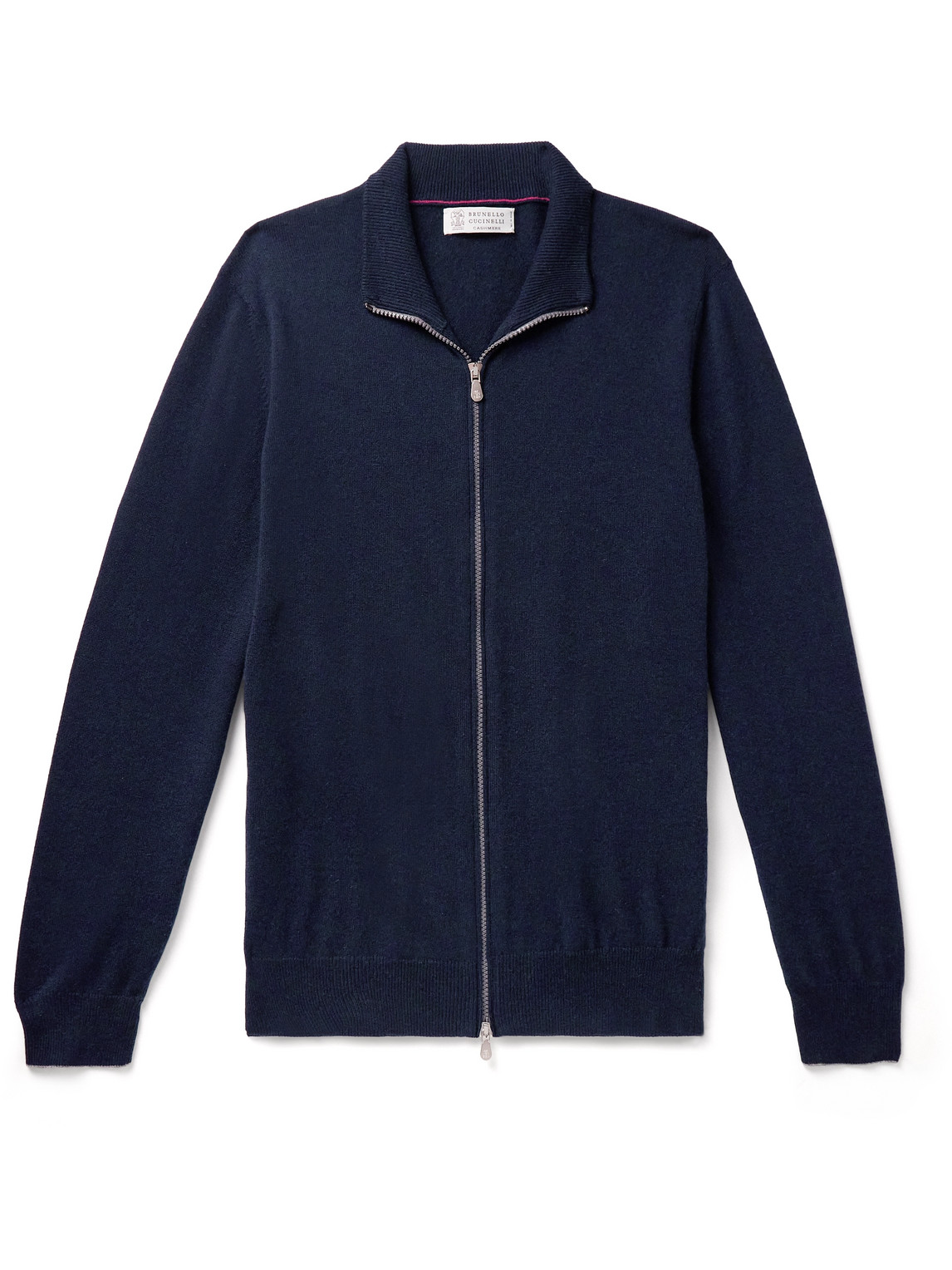 Brunello Cucinelli Cashmere Zip-up Sweater In Blue
