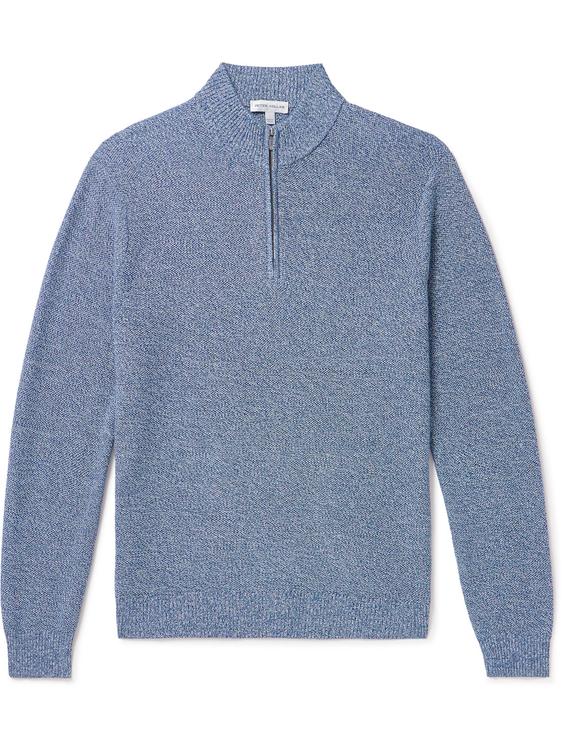 Shop Peter Millar Nevis Pima Cotton And Merino Wool-blend Quarter-zip Sweater In Blue