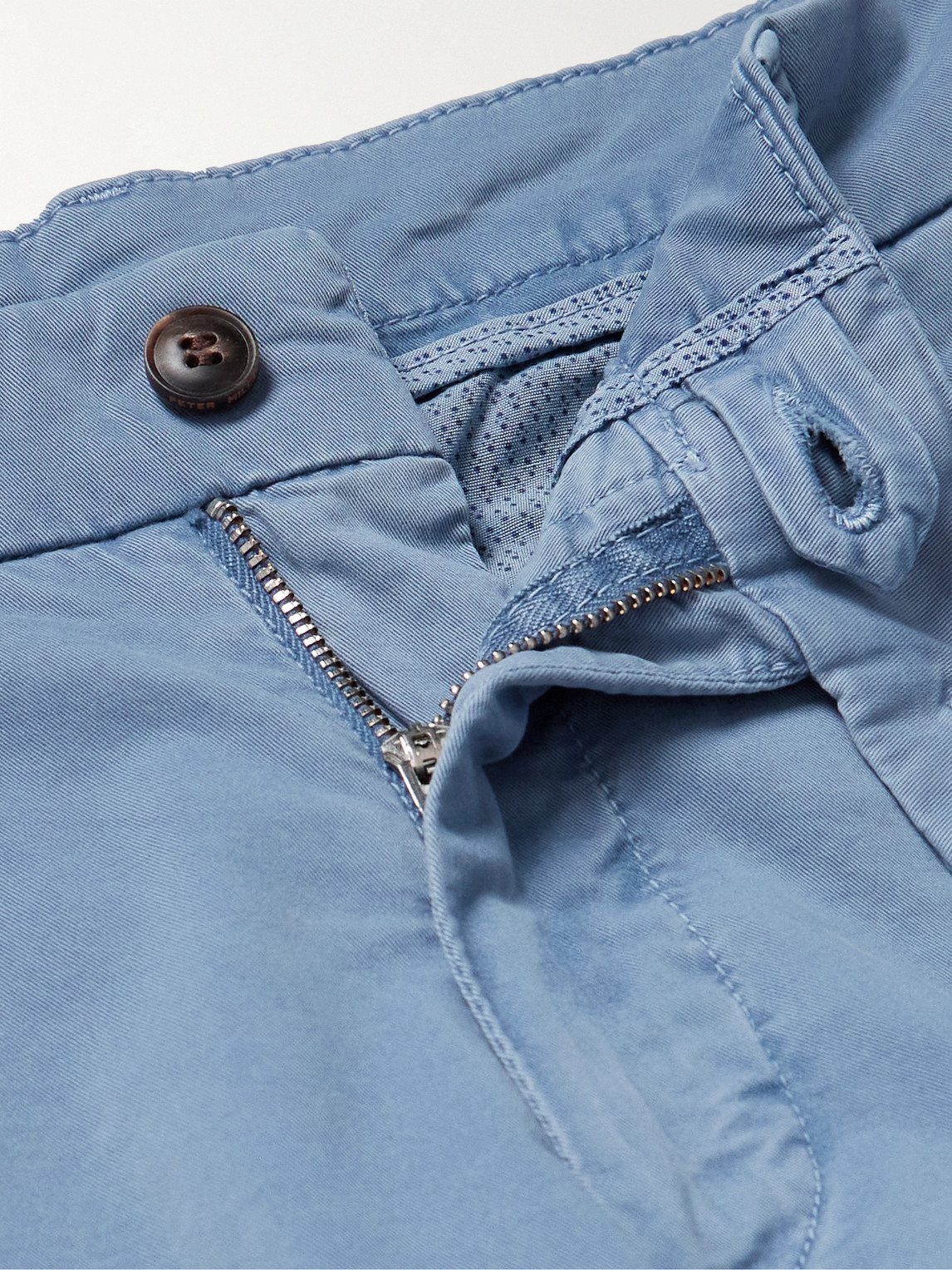 Shop Peter Millar Concorde Garment-dyed Stretch-cotton Twill Shorts In Blue