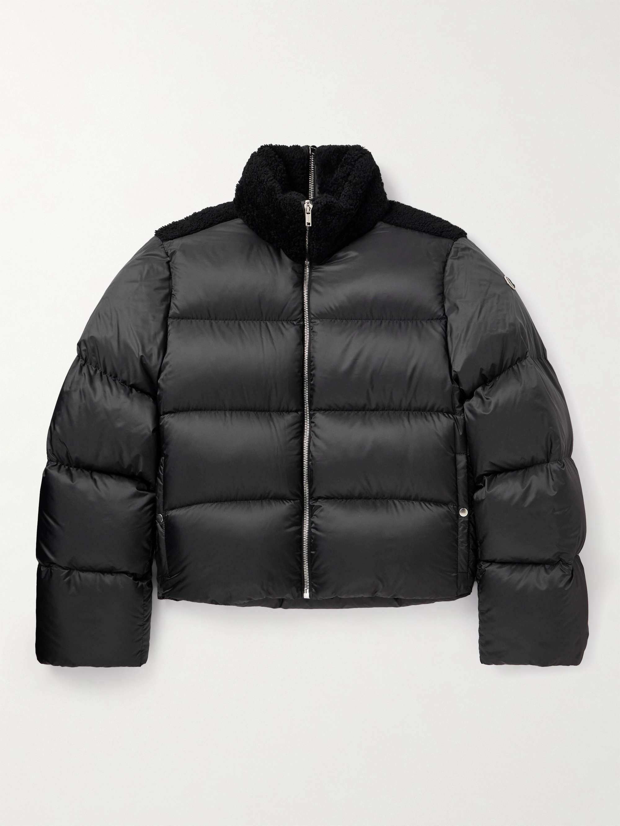 RICK OWENS + Moncler Cyclopic Shearling-Trimmed Quilted Shell Down Jacket  for Men | MR PORTER