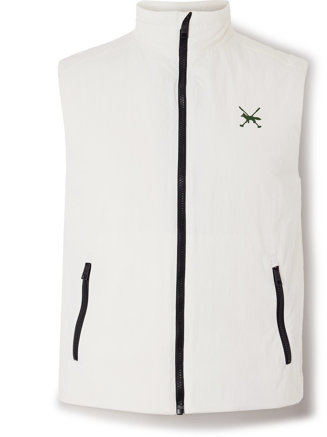 Maison Kitsuné Logo-print Shell Golf Gilet In White
