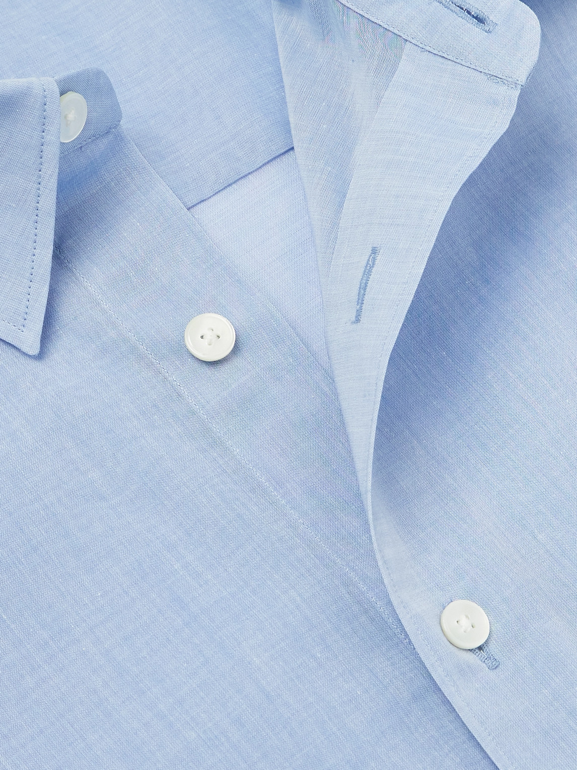 Shop Auralee Cutaway-collar Cotton-organdy Shirt In Blue