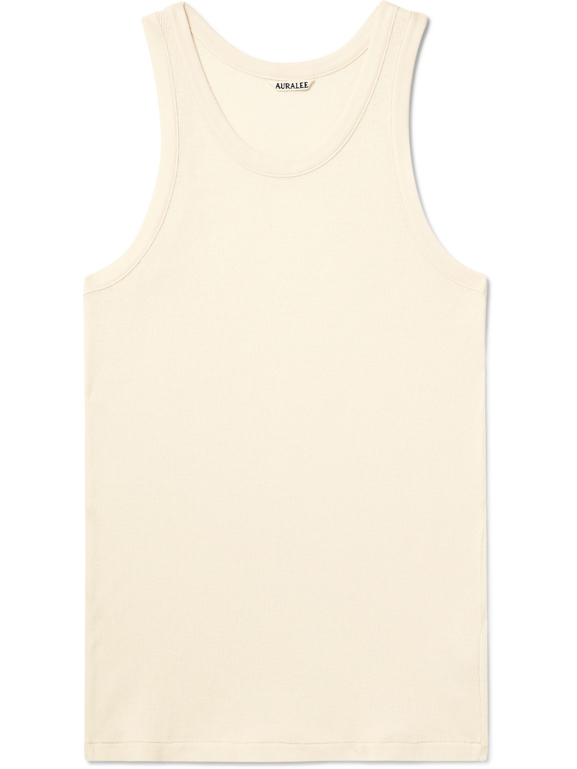 Auralee Slim-fit Ribbed Cotton Tank Top In Neutrals