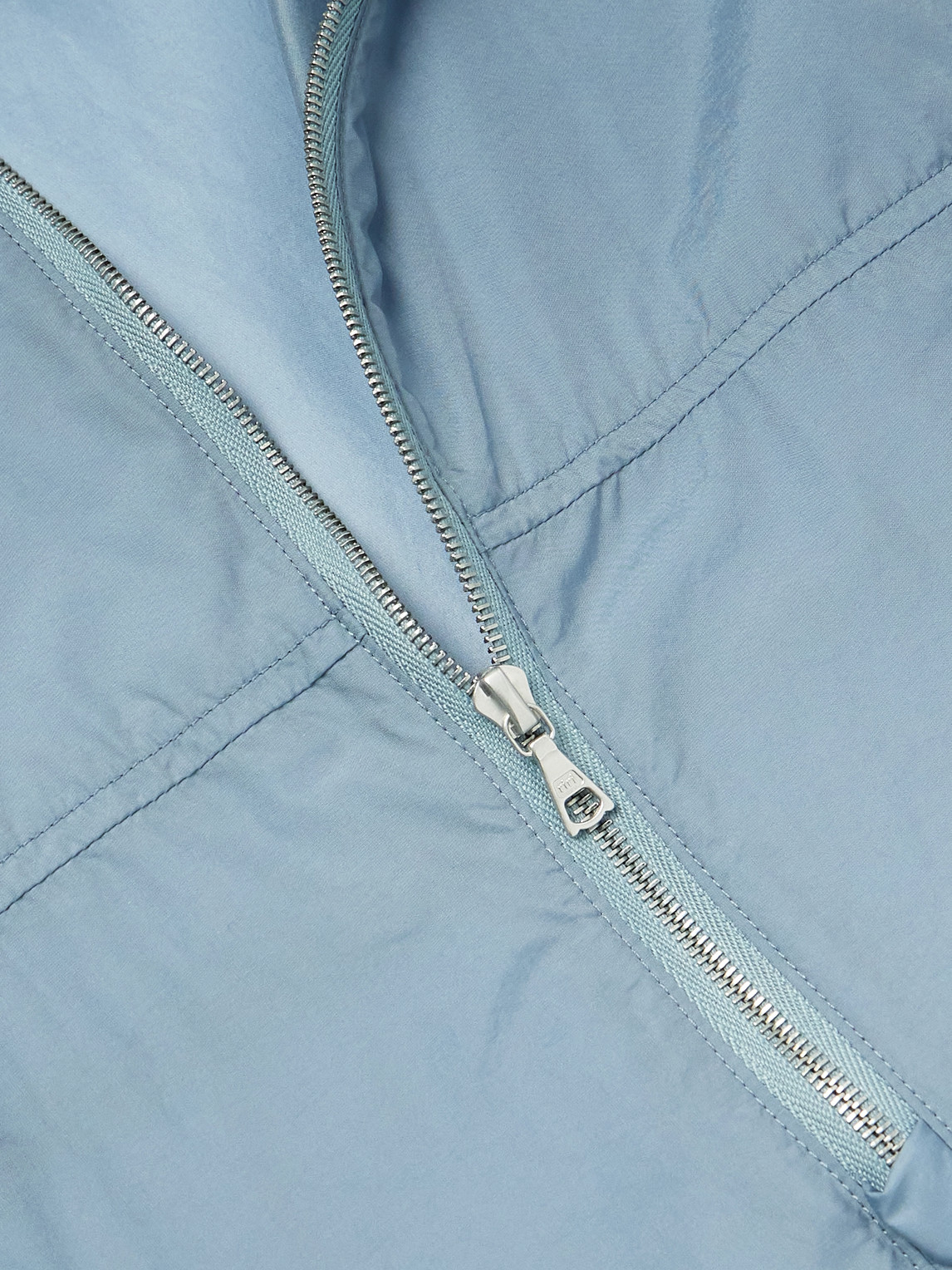 Shop Auralee Shell Half-zip Jacket In Blue