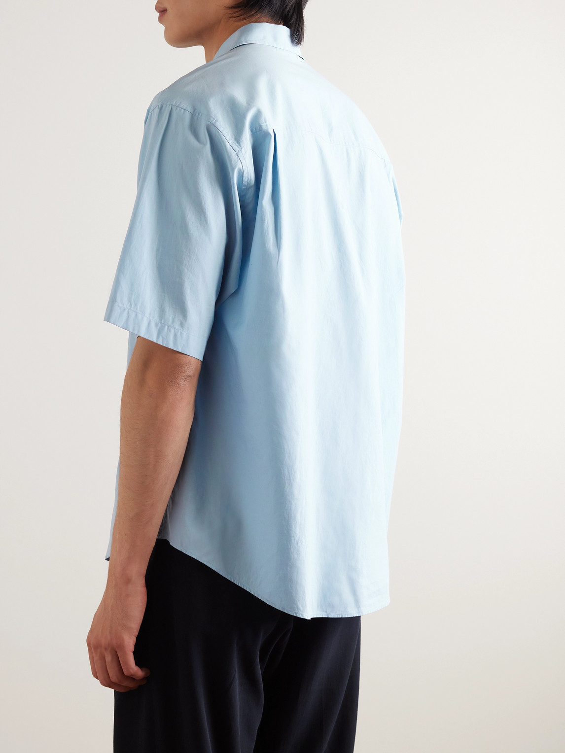 Shop Auralee Cotton Shirt In Blue