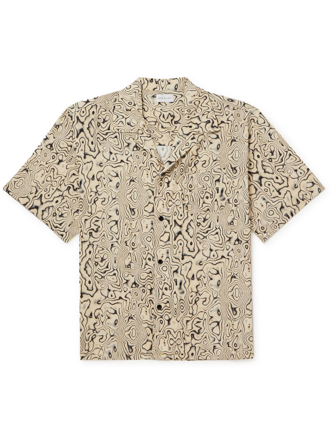John Elliott Camp-collar Printed Cotton-blend Poplin Shirt In Neutrals