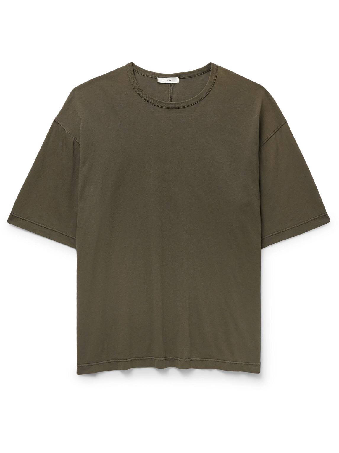 The Row Steven Cotton-jersey Top In Green