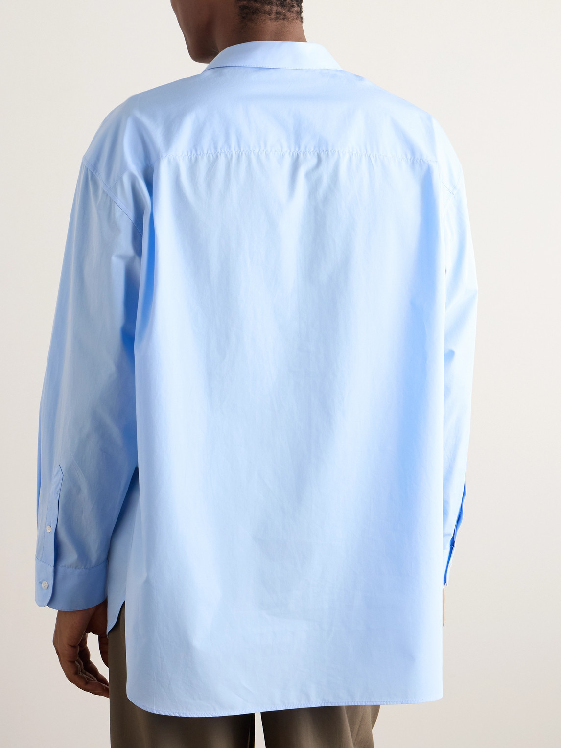Shop The Row Lukre Cotton-poplin Shirt In Blue