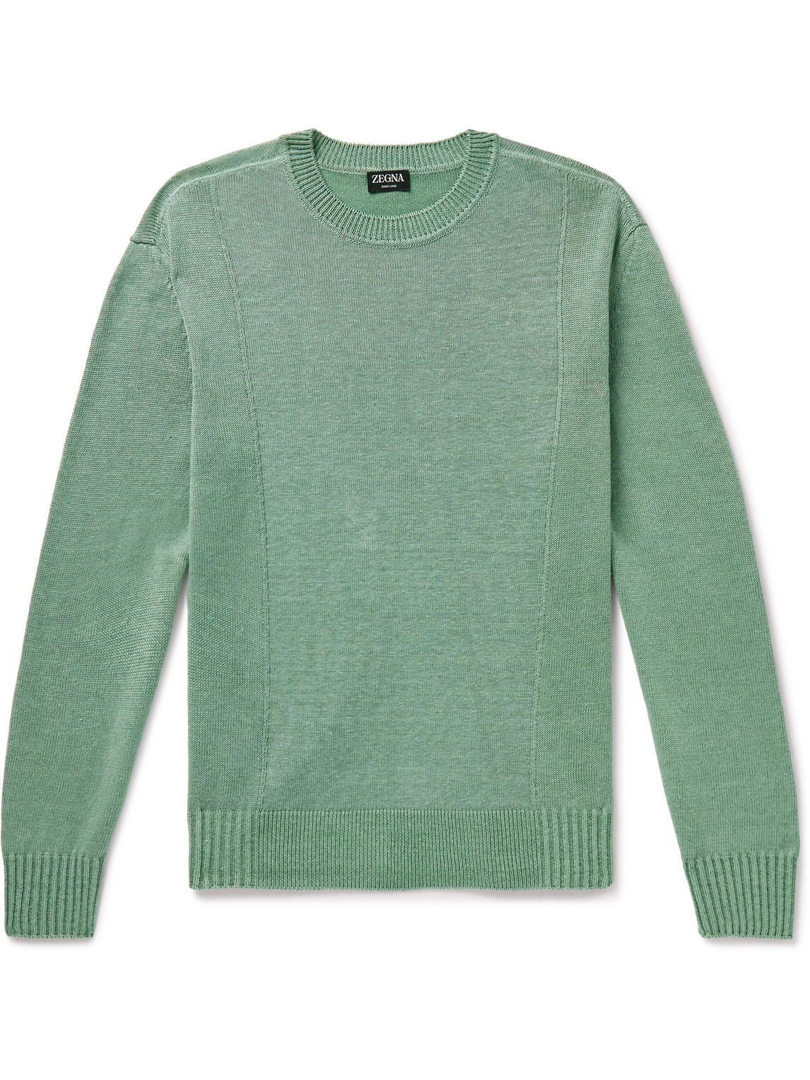 Zegna Linen And Silk-blend Sweater In Green