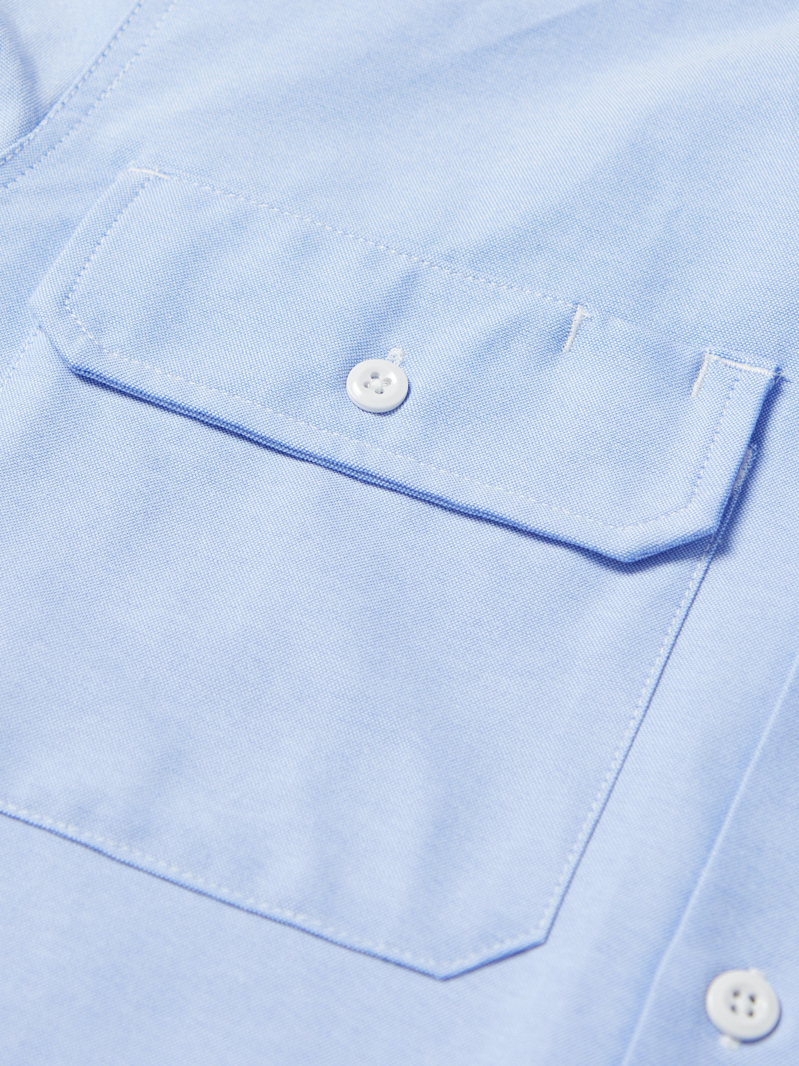 Shop Randy's Garments Cotton-blend Oxford Shirt In Blue