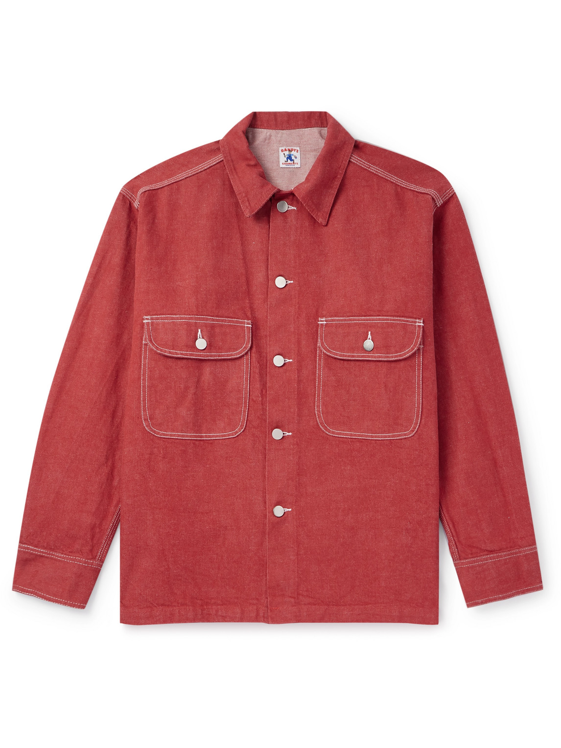 Randy's Garments Selvedge Denim Overshirt In Red