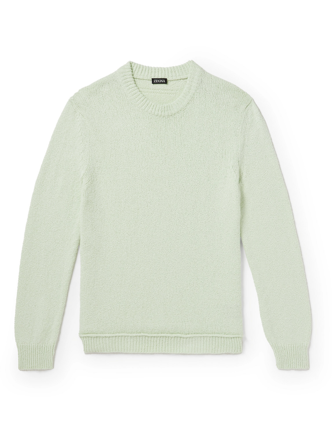 Zegna Organic Cotton And Silk-blend Sweater In Green