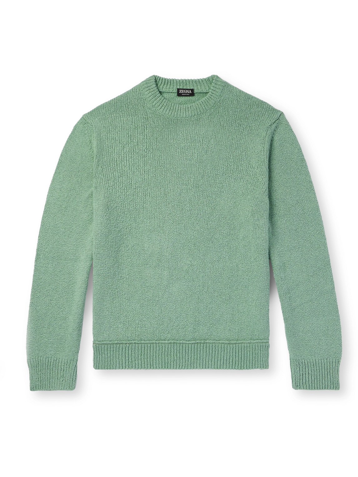 Zegna Organic Cotton And Silk-blend Sweater In Green