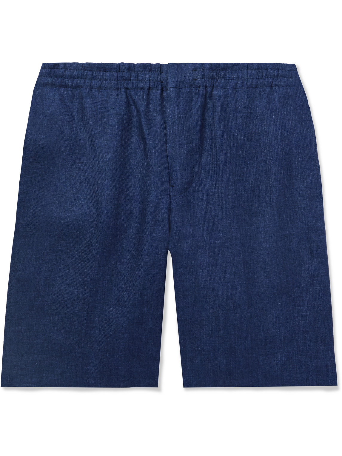 Zegna Straight-leg Oasi Linen Shorts In Blue