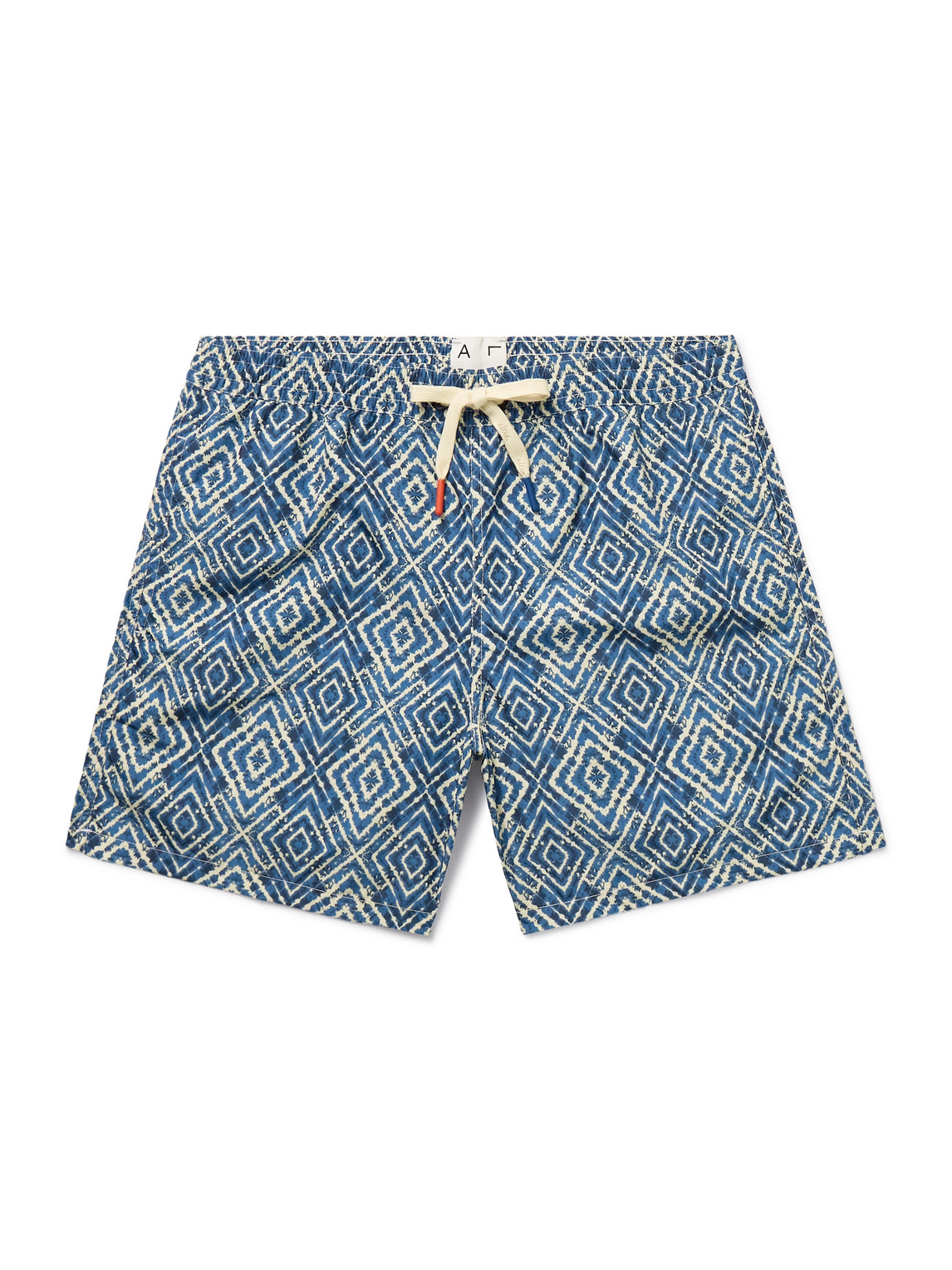 Altea Slim-fit Mid-length Printed Swim Shorts In Blue