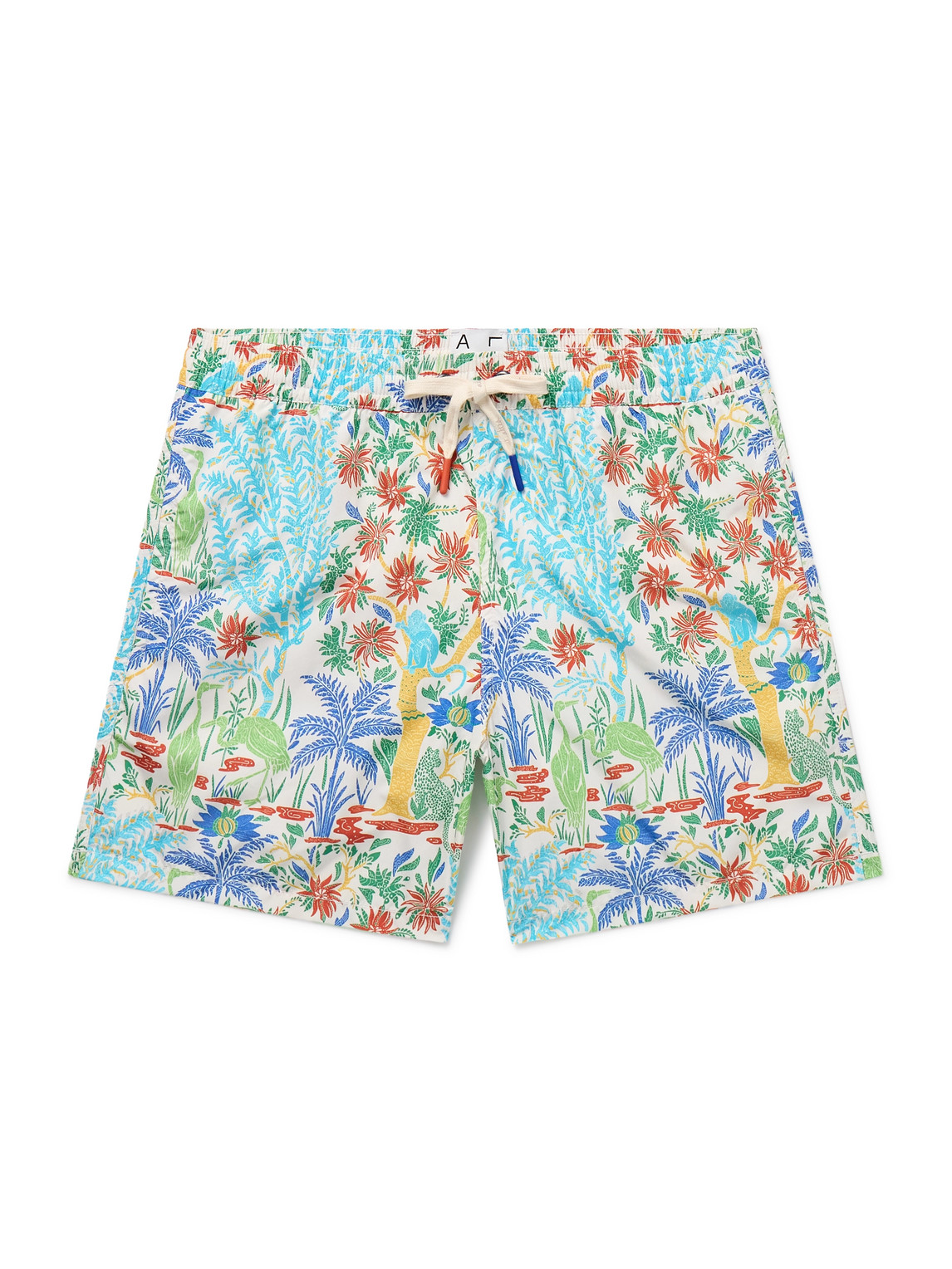 Altea Slim-fit Mid-length Printed Swim Shorts In Blue