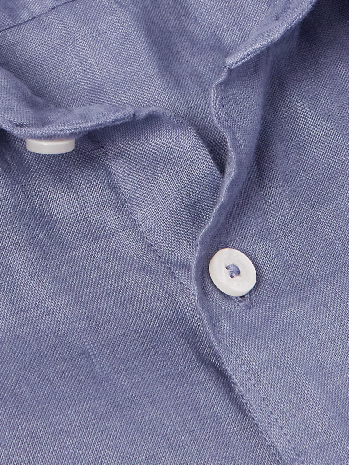 Shop Altea Mercer Cutaway-collar Linen Shirt In Blue