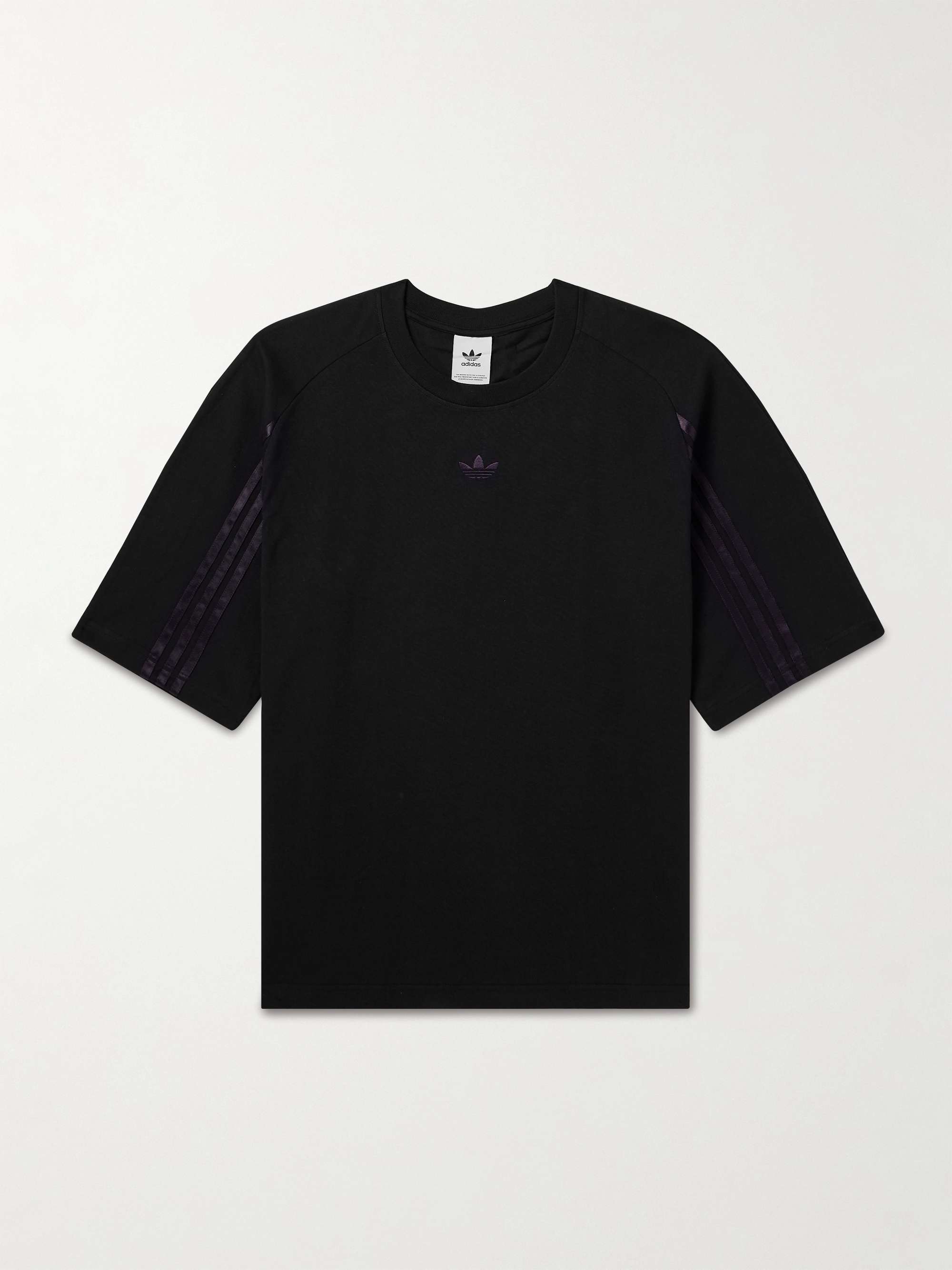 ADIDAS ORIGINALS Logo-Embroidered Striped Cotton-Jersey T-Shirt for Men |  MR PORTER