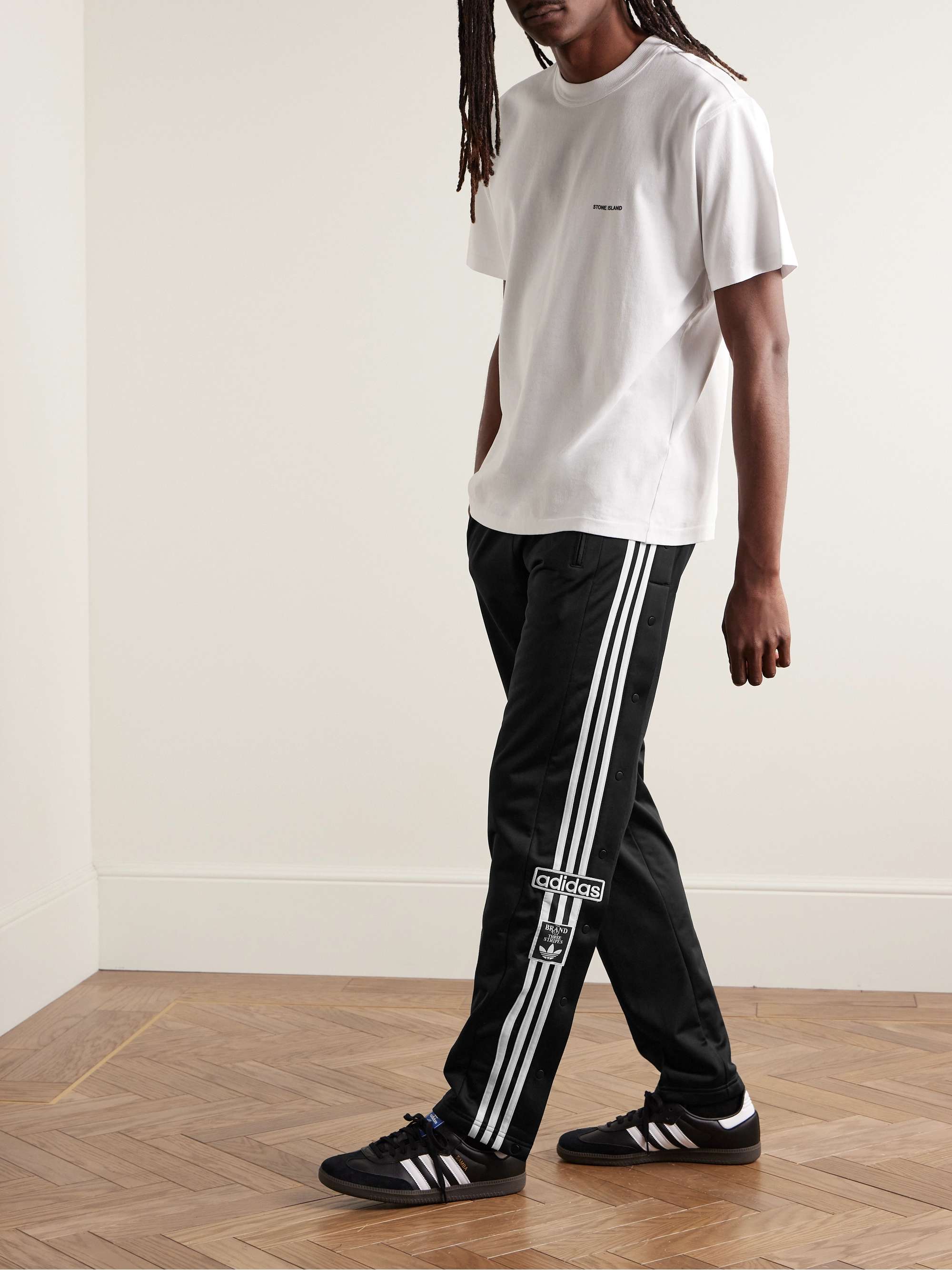 ADIDAS ORIGINALS Adibreak Straight-Leg Logo-Appliquéd Striped Tech-Jersey Track  Pants for Men | MR PORTER