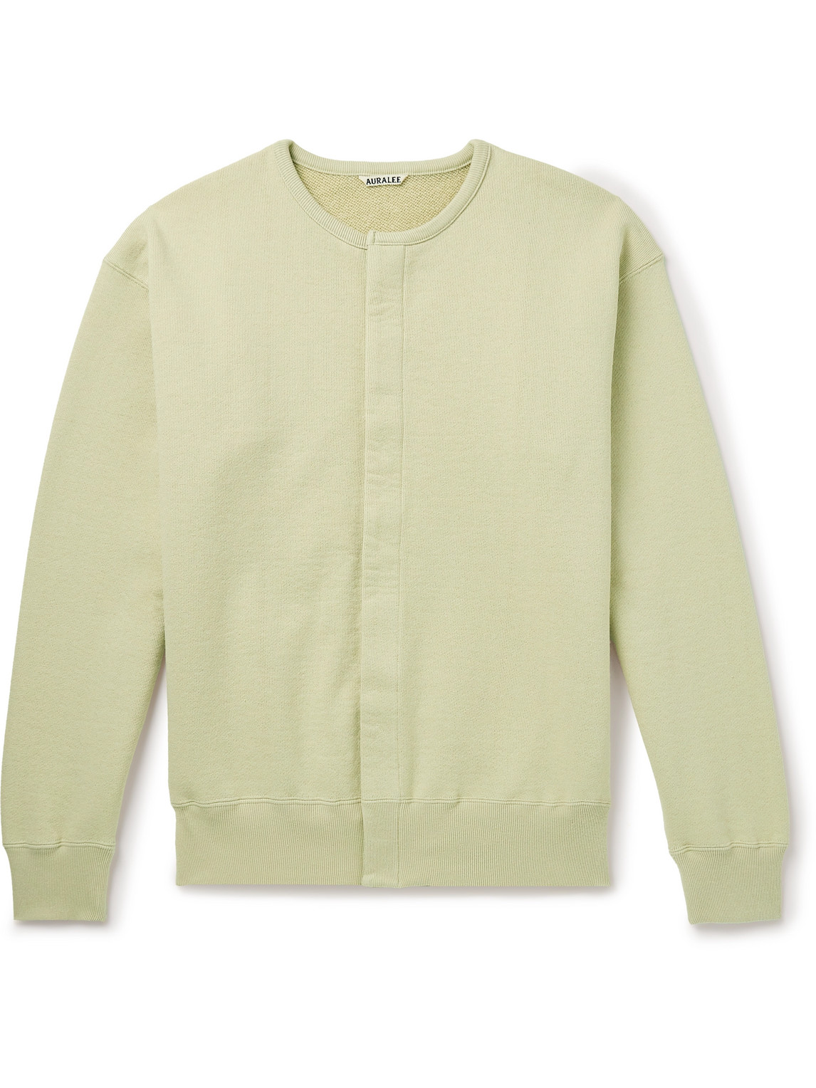 Shop Auralee Cotton-jersey Cardigan In Green