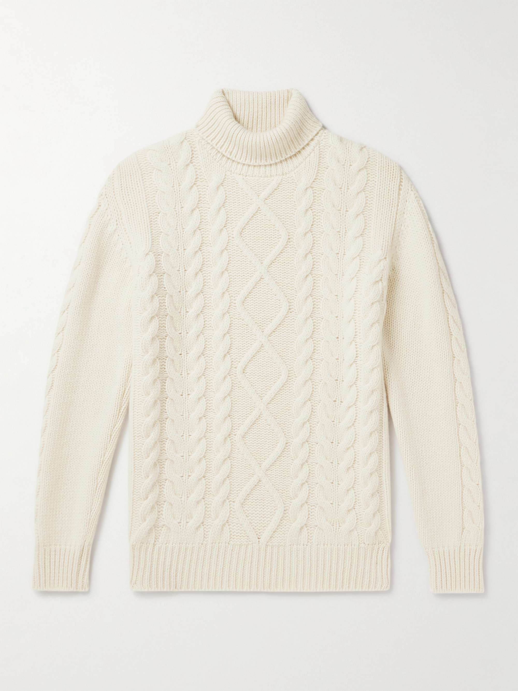 KINGSMAN Cable-Knit Wool Rollneck Sweater for Men | MR PORTER