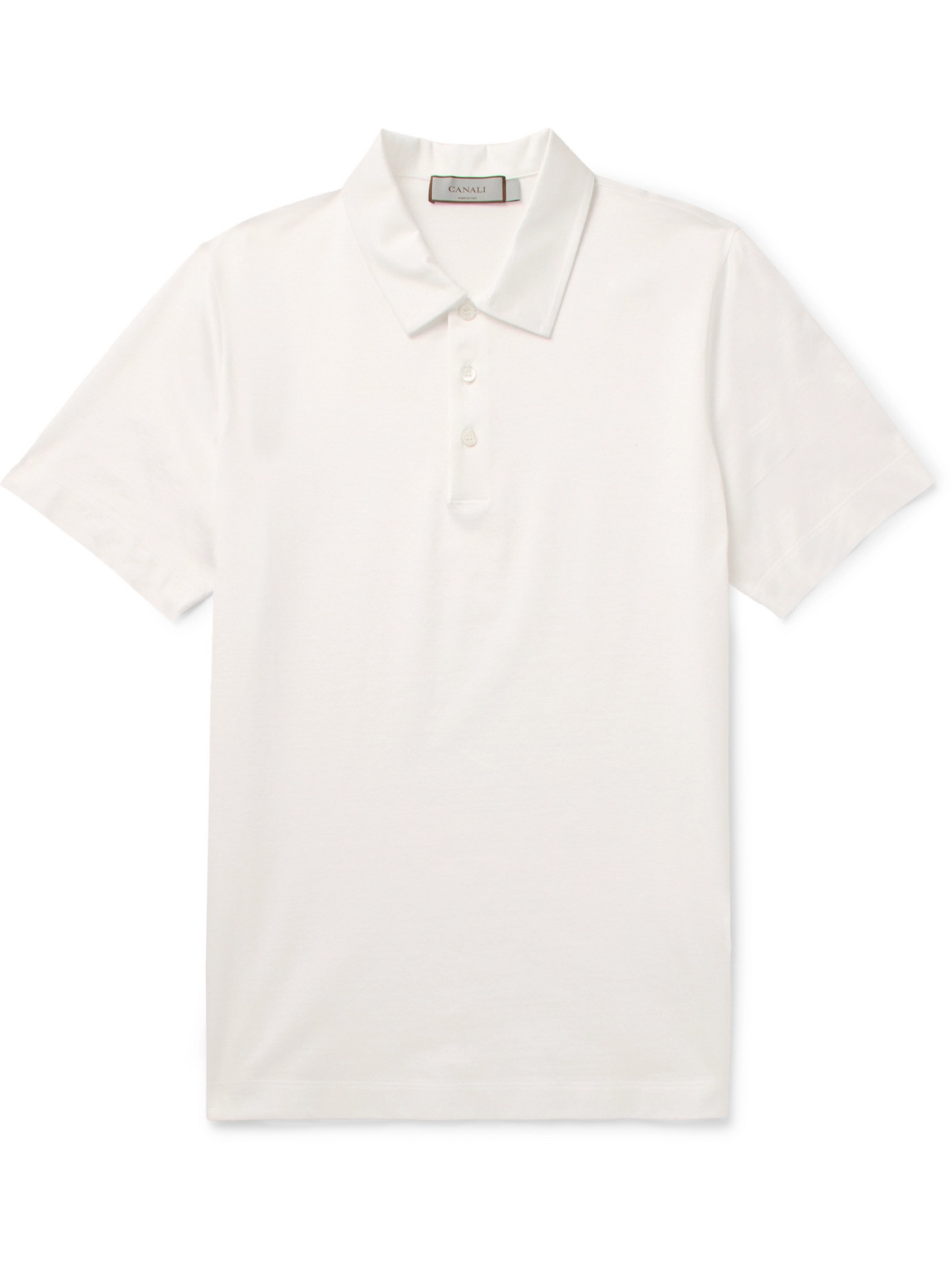 Canali Cotton-jersey Polo Shirt In White