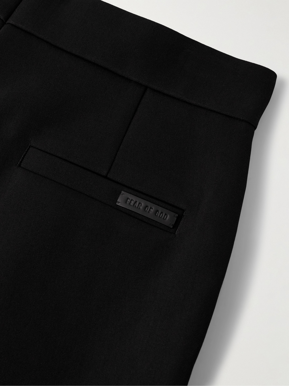 Shop Fear Of God Straight-leg Pleated Wool And Cotton-blend Twill Trousers In Black
