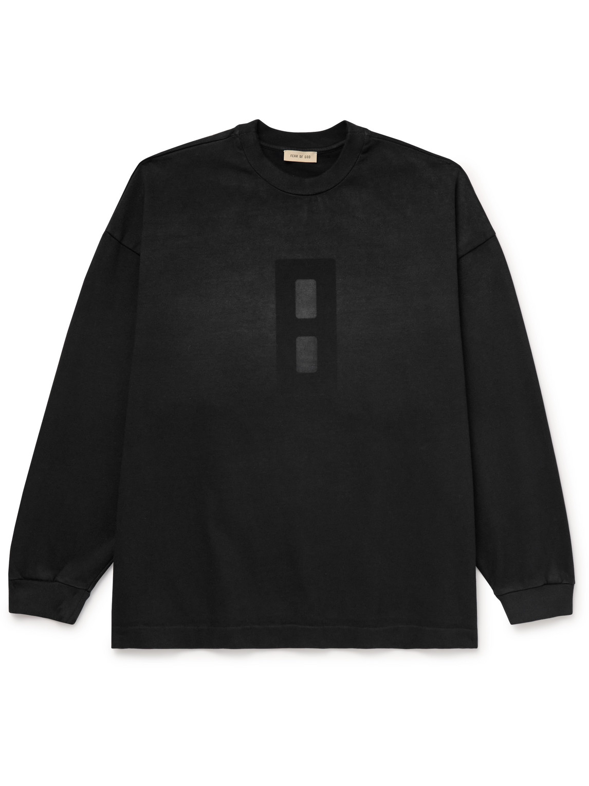 Shop Fear Of God Oversized Printed Cotton-jersey T-shirt In Black
