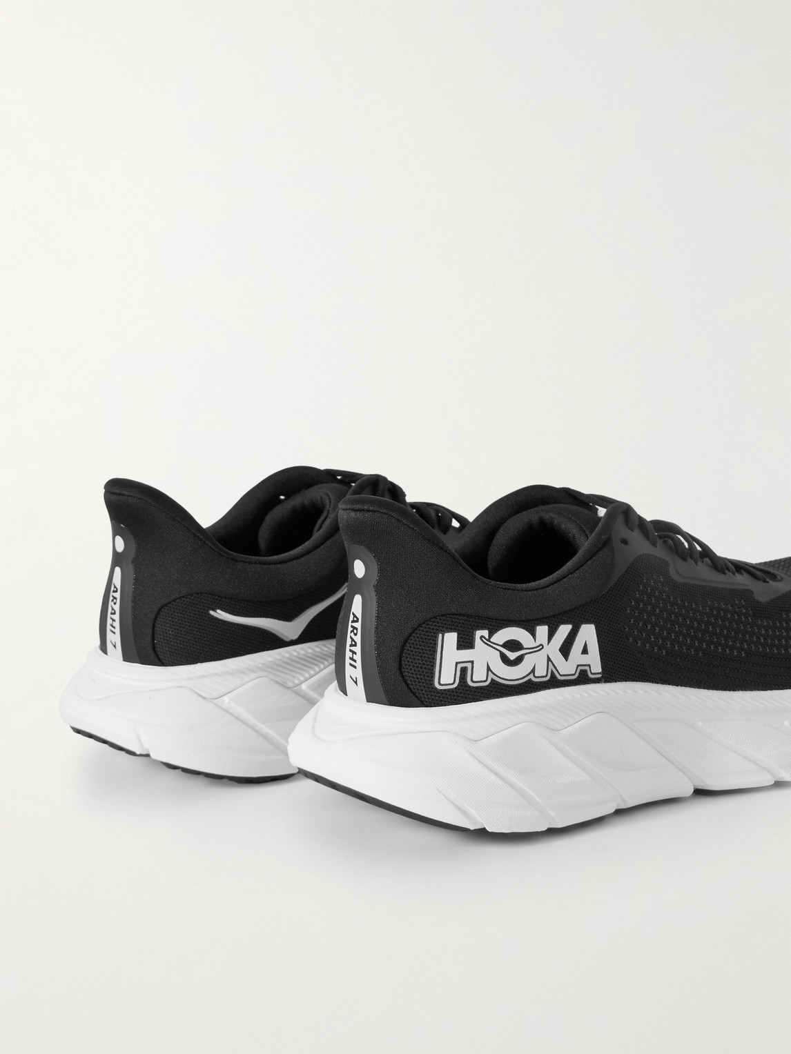 Shop Hoka One One Arahi 7 Rubber-trimmed Mesh Running Sneakers In Black