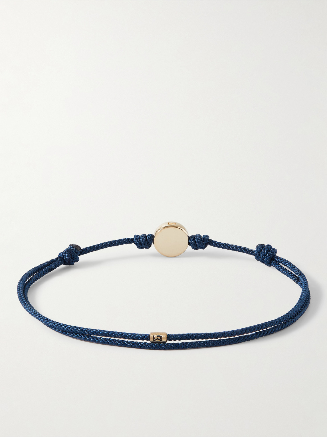 Shop Luis Morais Gold, Turquoise, Enamel And Cord Bracelet In Blue
