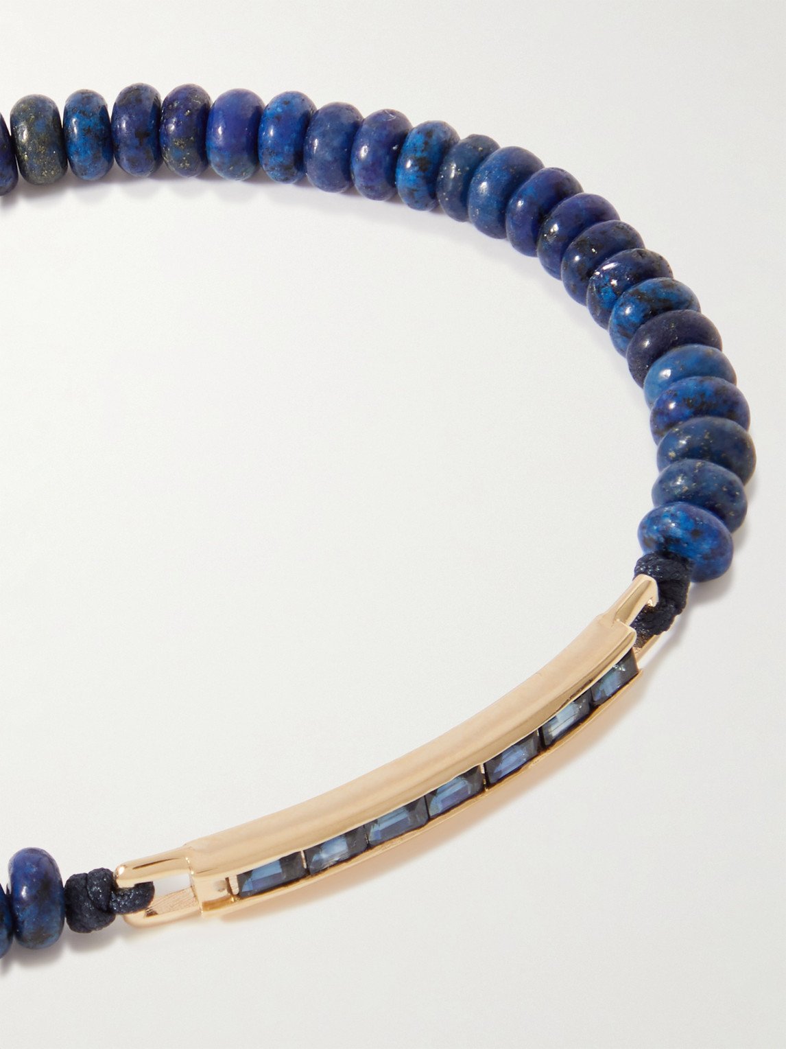 Shop Luis Morais Gold, Lapis Lazuli And Sapphire Beaded Bracelet In Blue
