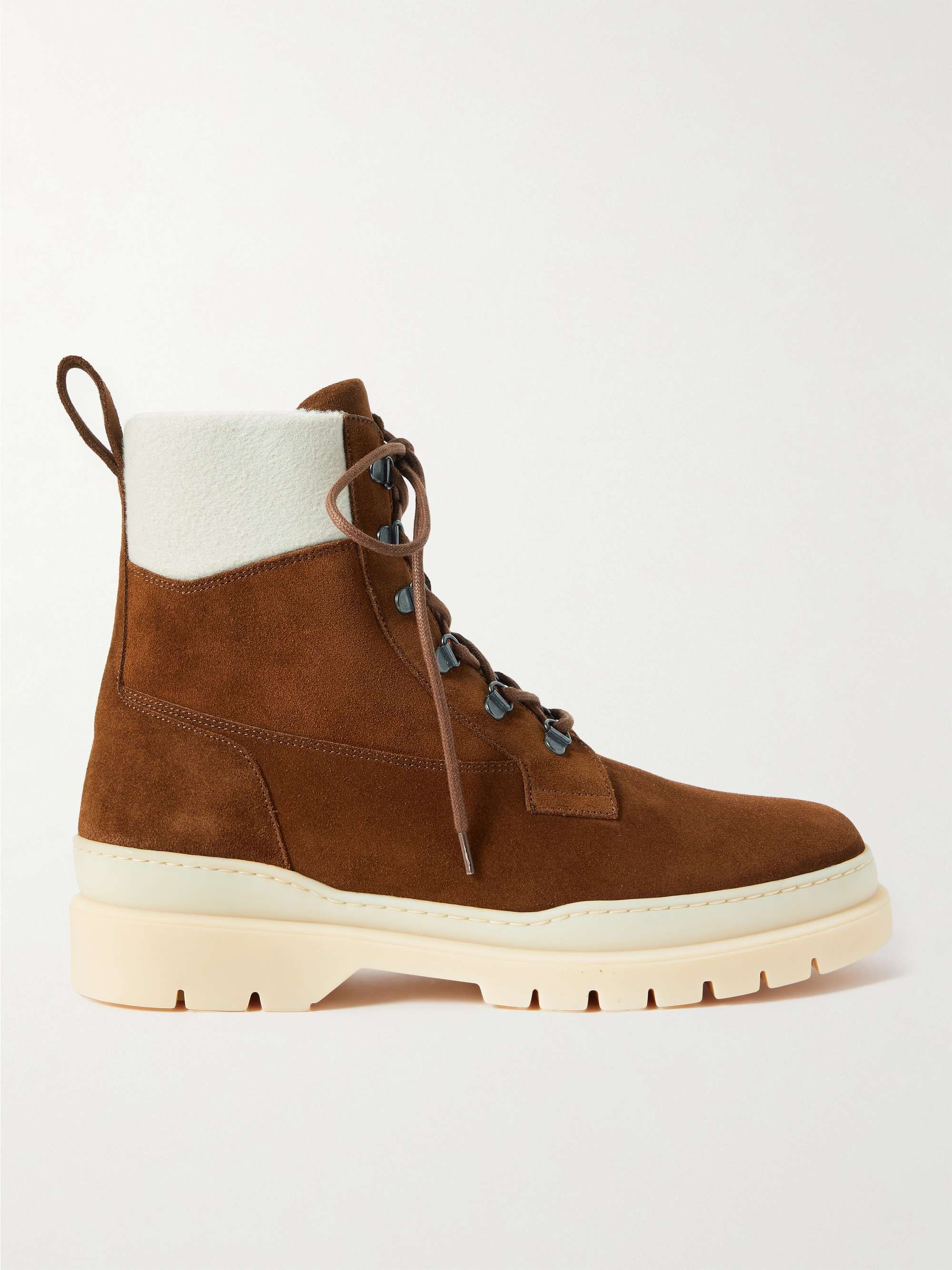 LORO PIANA Gravel Shearling-Lined Suede Hiking Boots for Men | MR PORTER