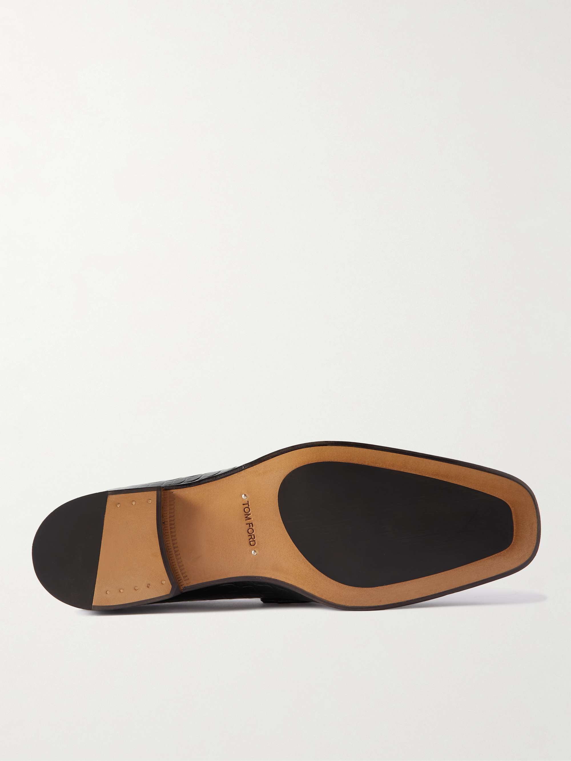 TOM FORD Bailey Embellished Croc-Effect Leather Loafers for Men | MR PORTER
