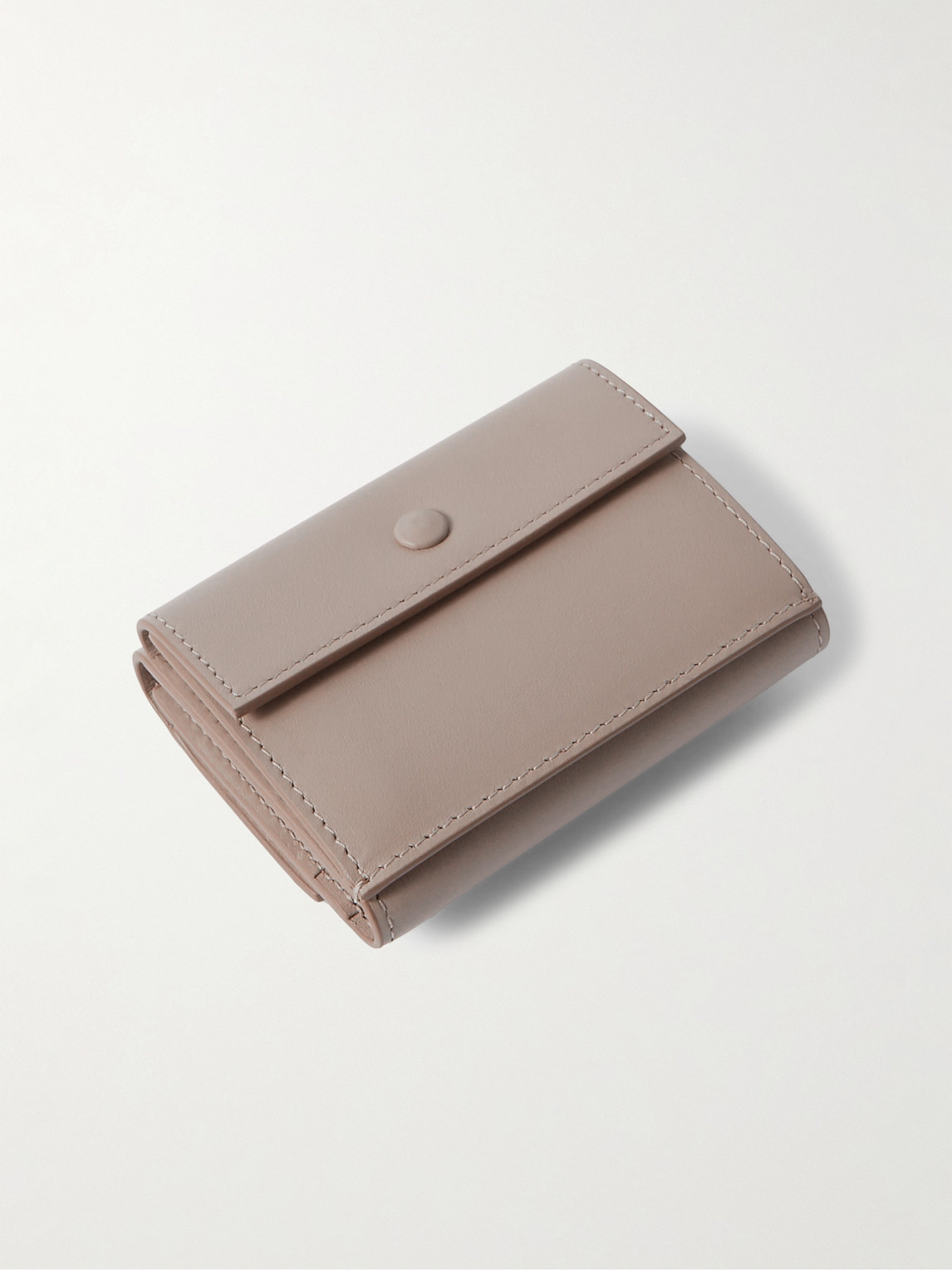 Shop Acne Studios Logo-print Leather Trifold Cardholder In Neutrals