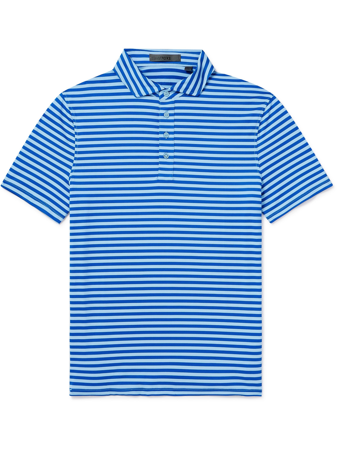 G/fore Striped Perforated Tech-jersey Polo Shirt In Blue