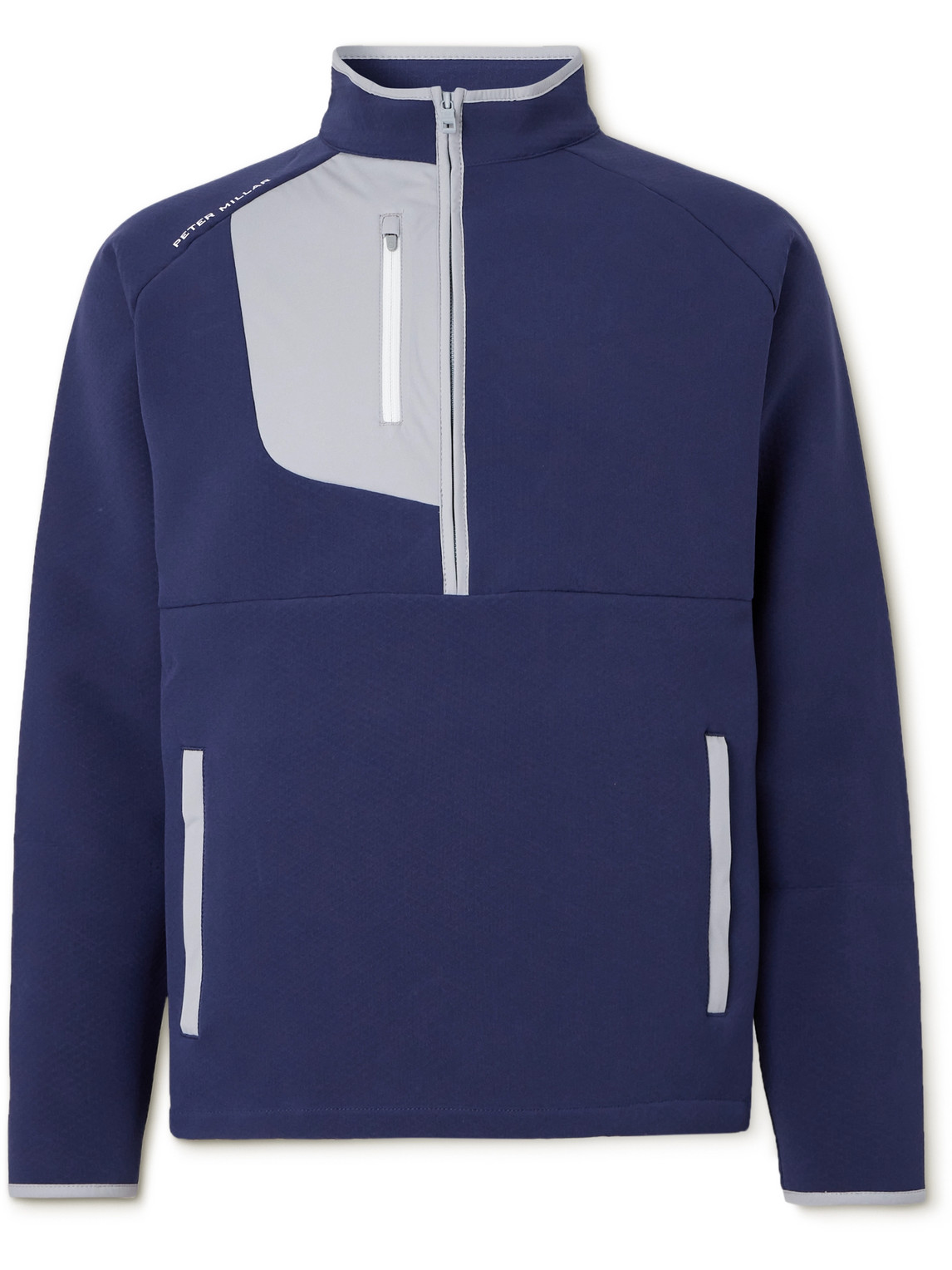 Shop Peter Millar Galeforce Recycled Tech-jersey Half-zip Golf Top In Blue
