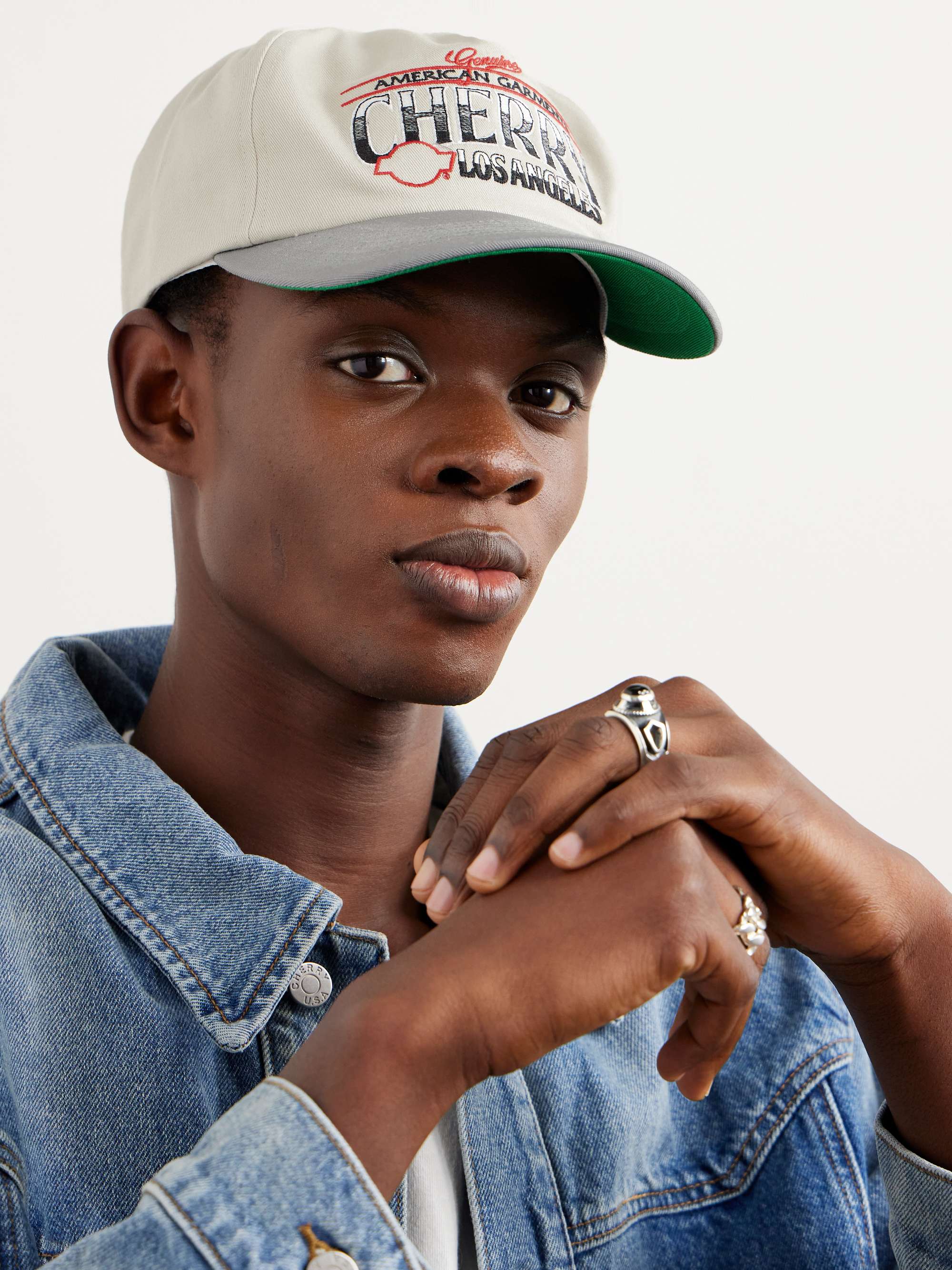 CHERRY LOS ANGELES Logo-Embroidered Two-Tone Cotton-Twill Baseball Cap for  Men | MR PORTER