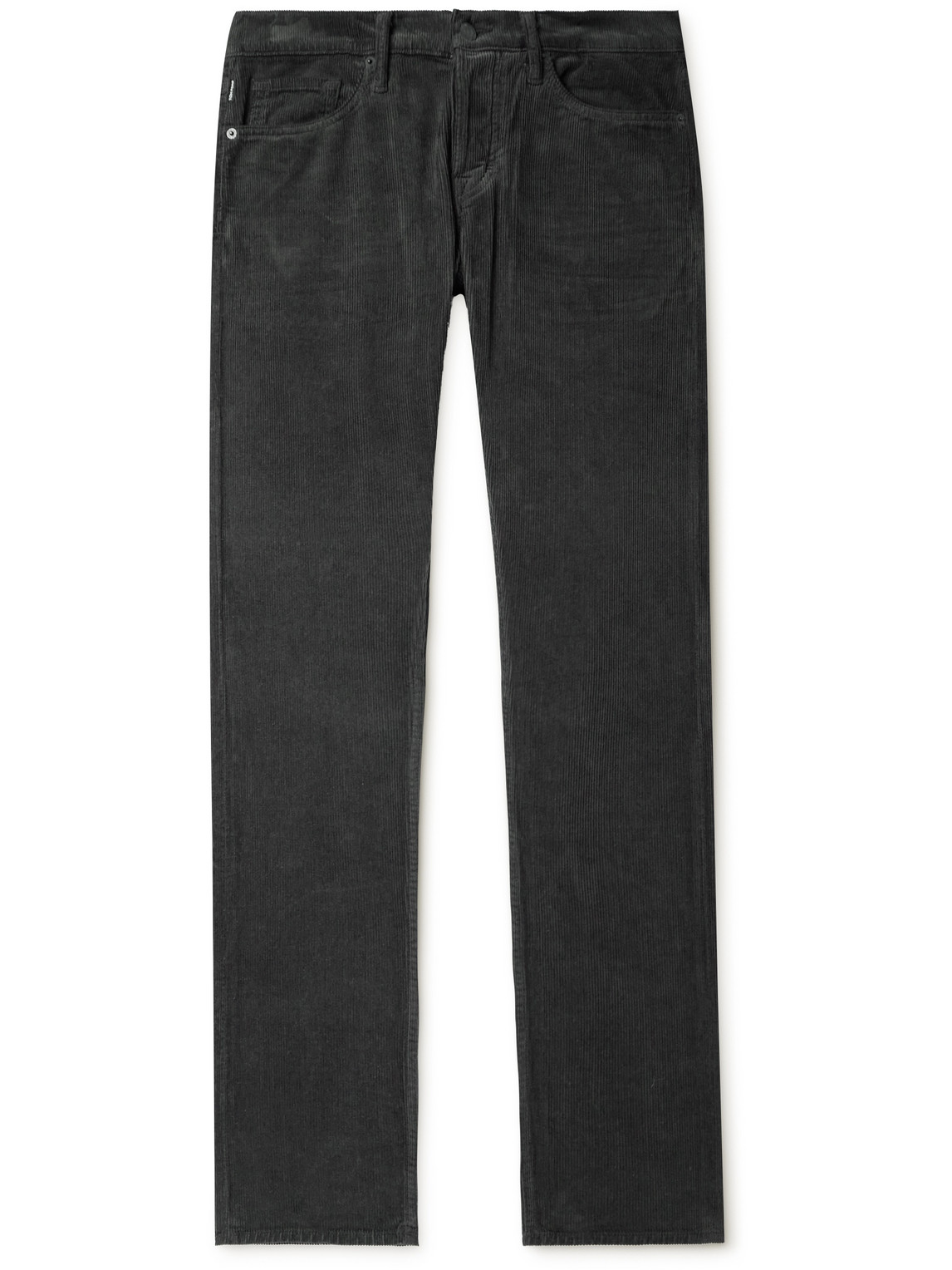 Tom Ford Slim Straight-leg Cotton-blend Corduroy Trousers In Gray