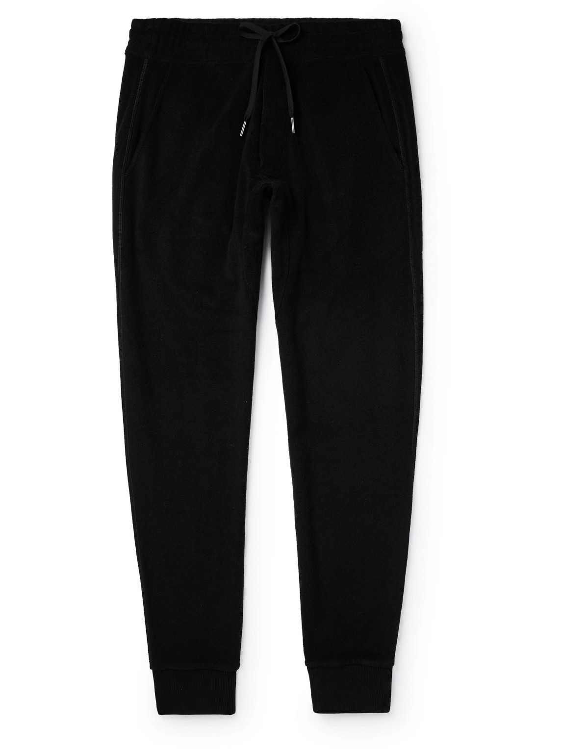 Tom Ford Tapered Cotton-terry Sweatpants In Black