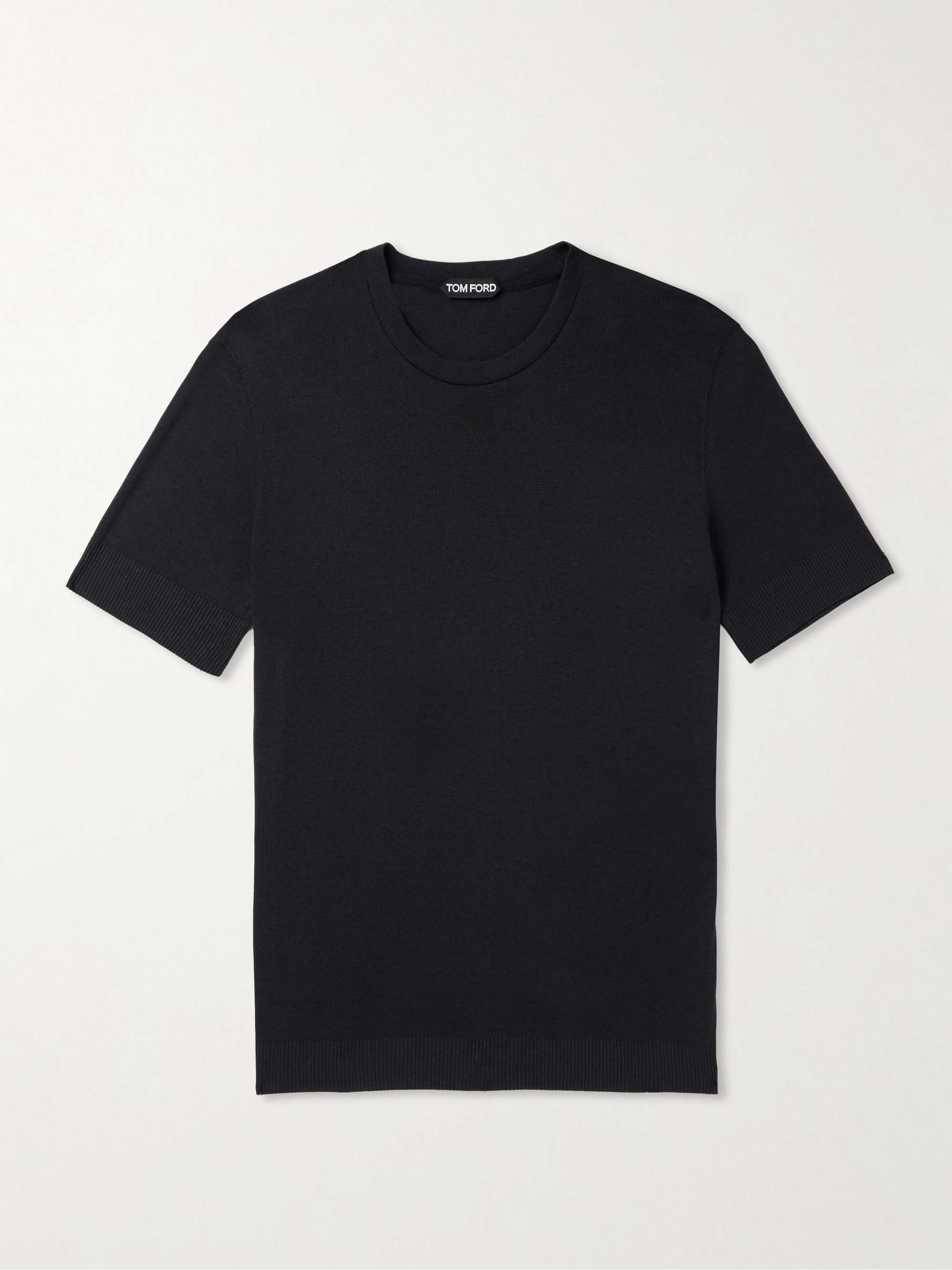 TOM FORD Placed Rib Slim-Fit Lyocell and Cotton-Blend Jersey T-Shirt ...