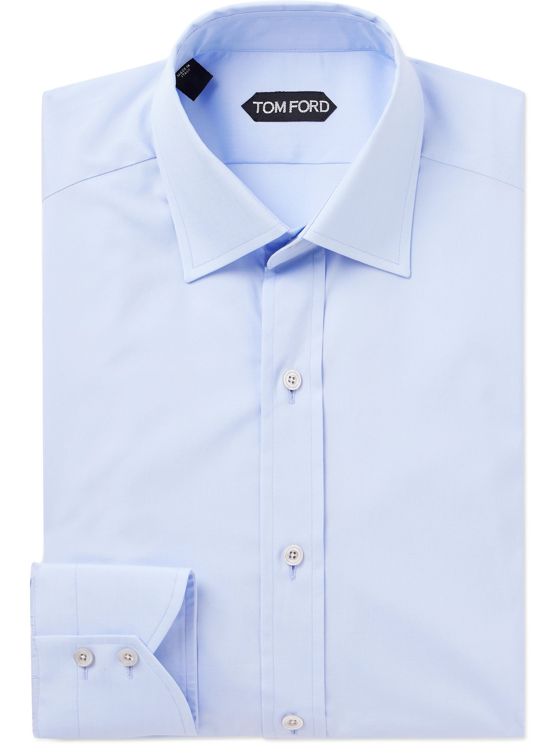 Tom Ford Cotton-poplin Shirt In Blue
