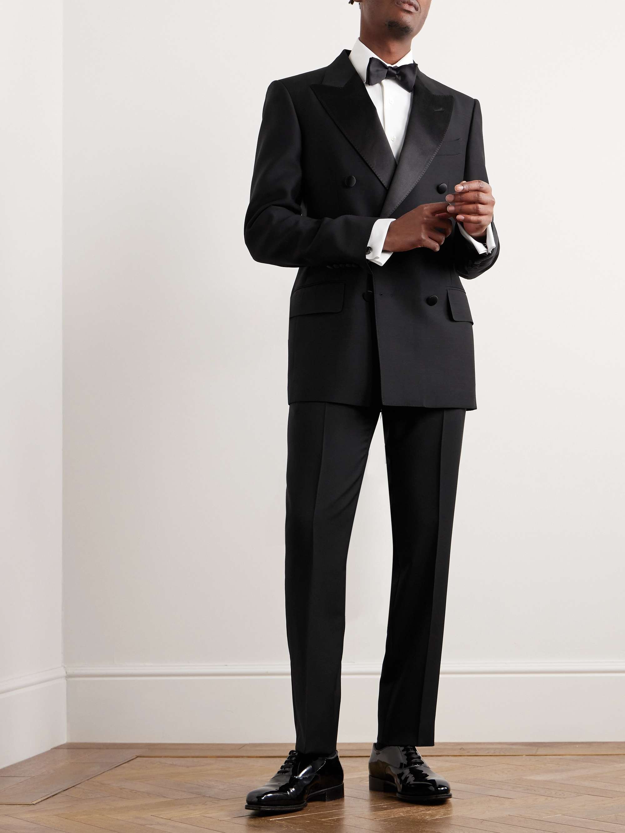 TOM FORD Double-Breasted Satin-Trimmed Wool and Silk-Blend Tuxedo Jacket  for Men | MR PORTER