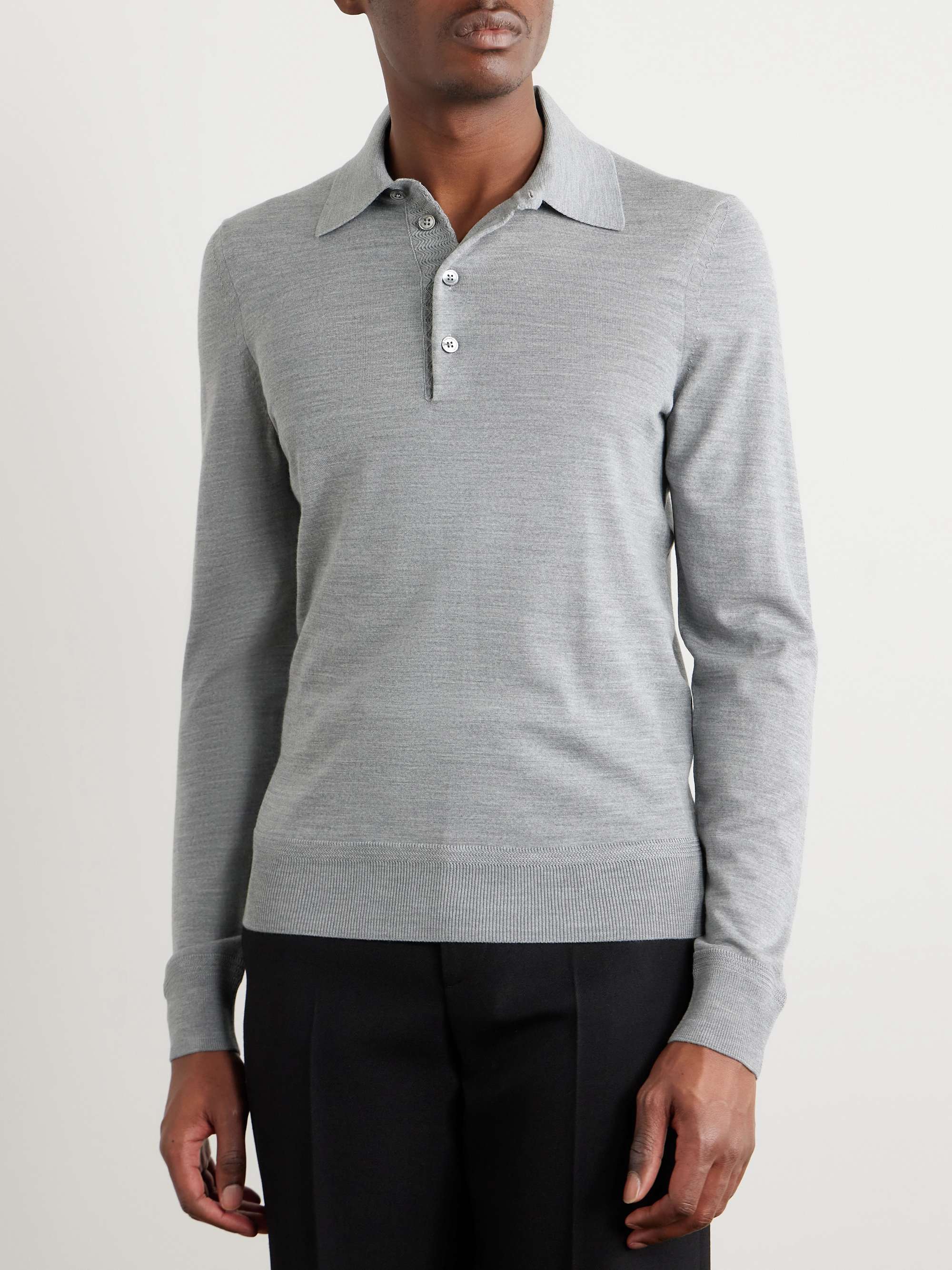 TOM FORD Slim-Fit Wool Polo Shirt for Men | MR PORTER